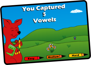 Collect the Vowels Congratulations Screen