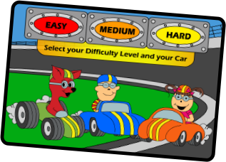 Letter Raceway Diffuculty Selection Screen